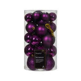 Decoris Shatterproof Baubles Tube of 30 Pieces 8cm - Violet